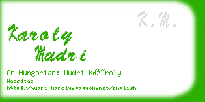 karoly mudri business card